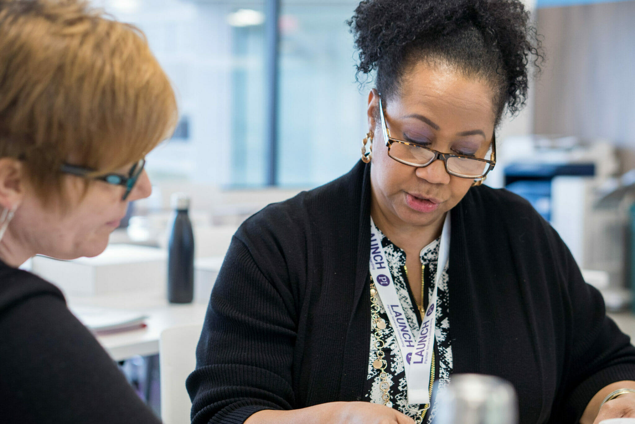 consultant walking client through process