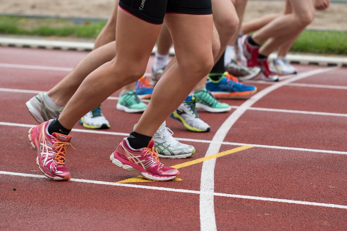 Runners preparing to start race