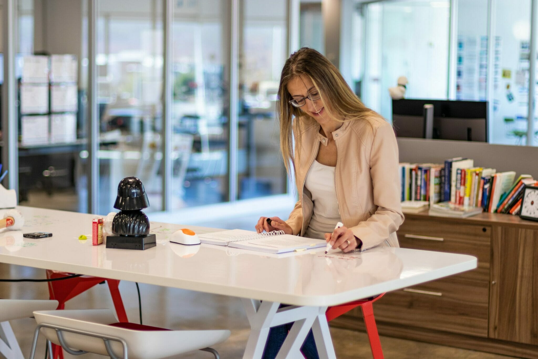 Woman doing work in office