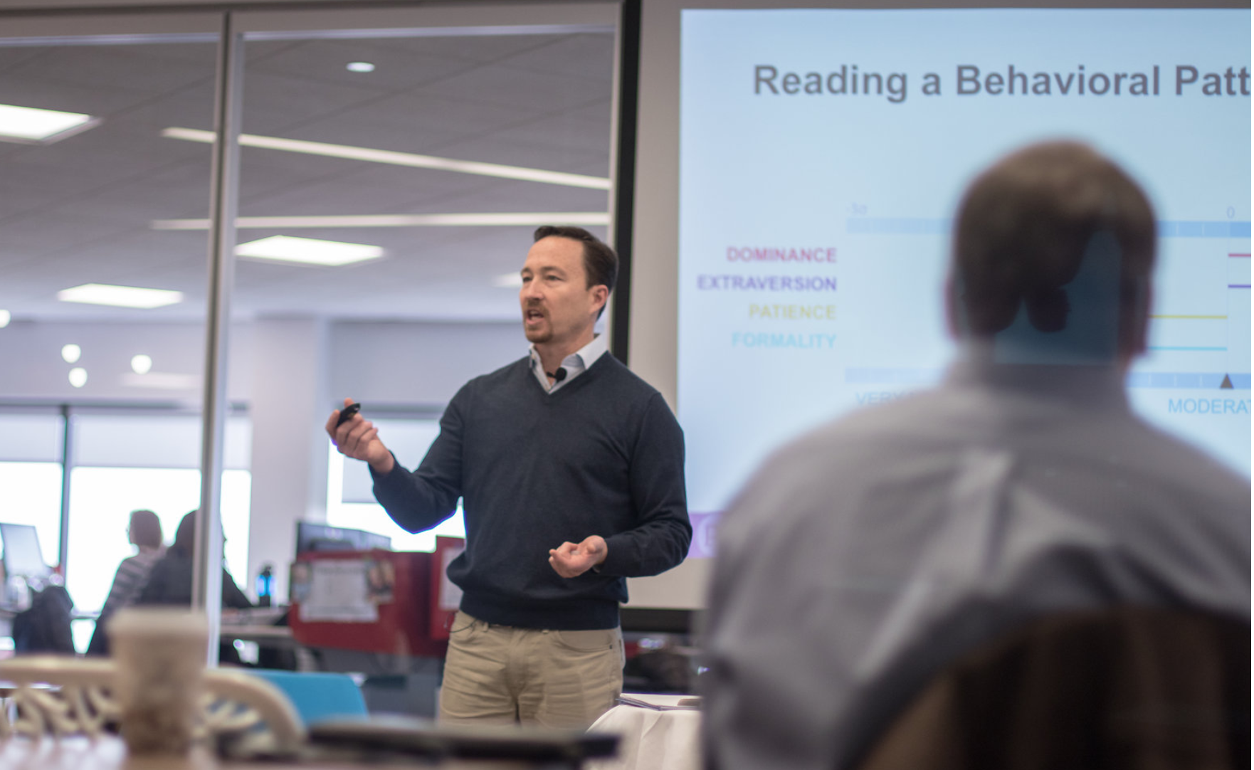 Man presenting on behavior