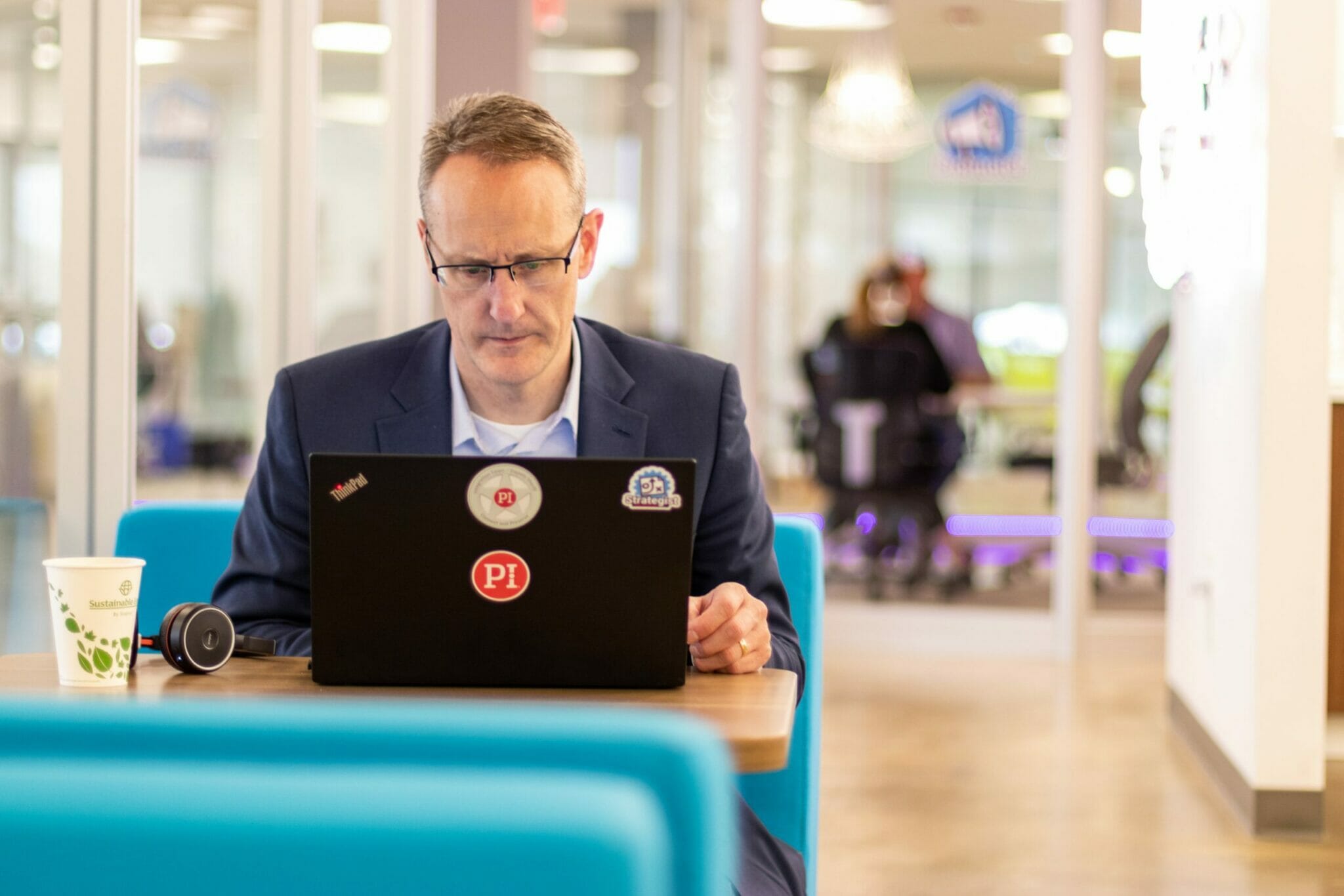 Man working on laptop