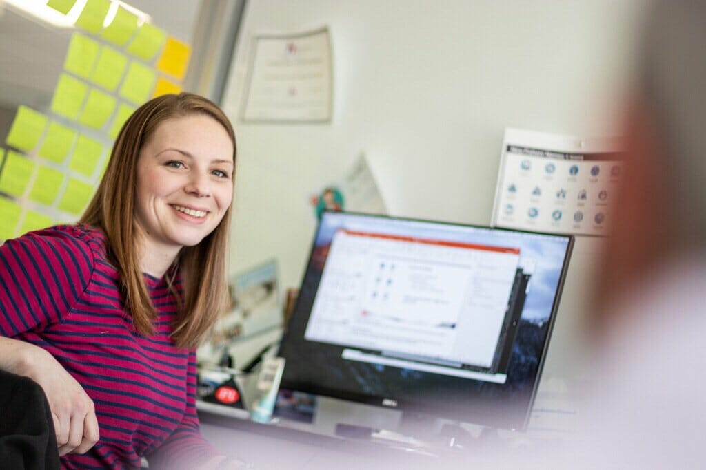 Employee smiling
