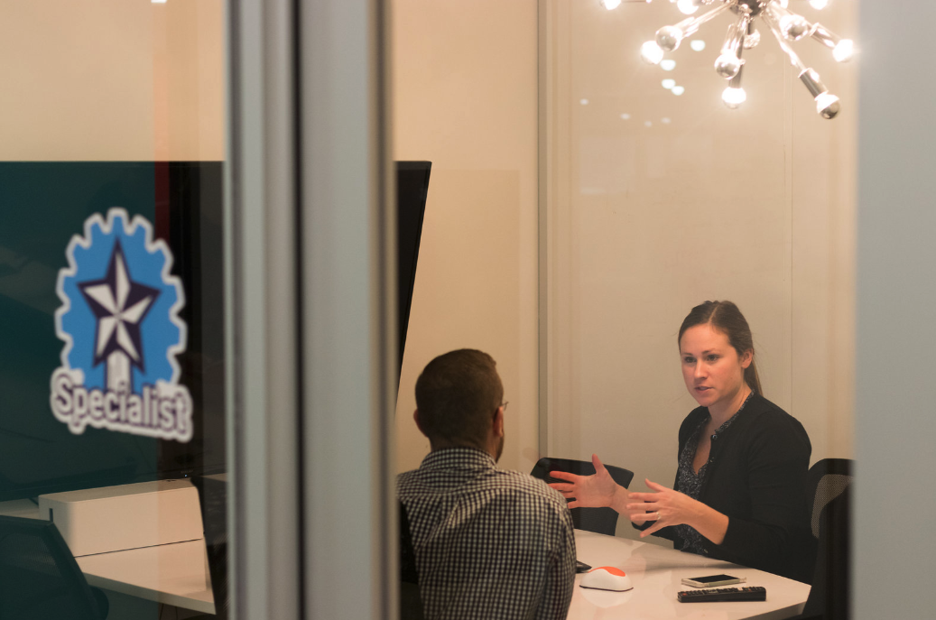 Employees in meeting