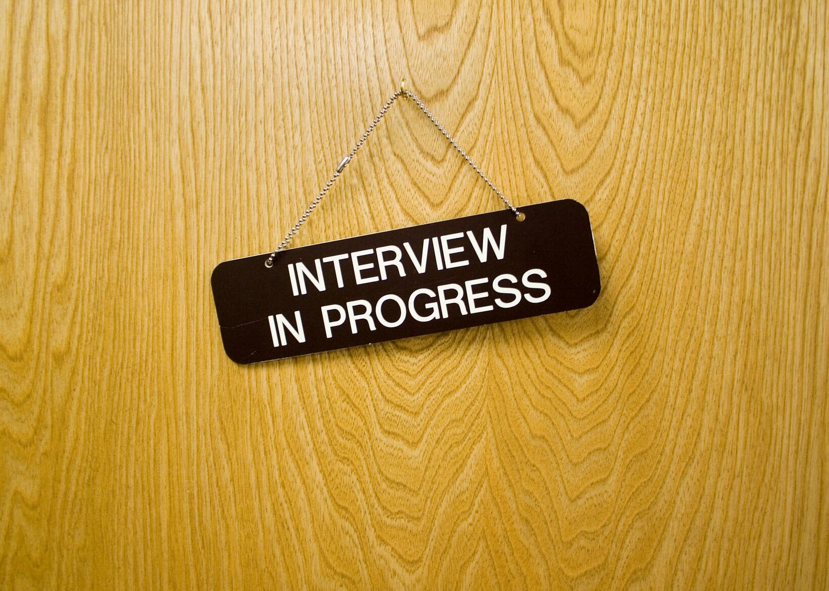 Interview in progress sign