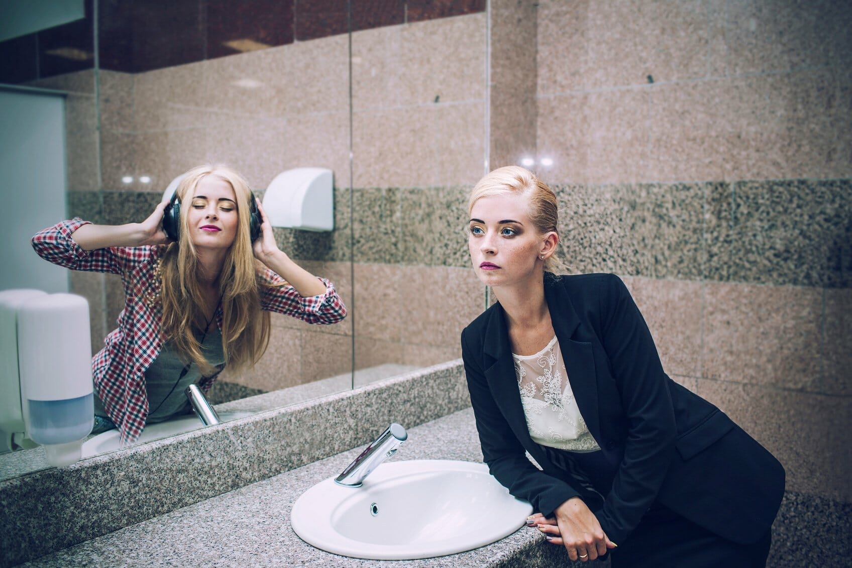 Woman in bathroom