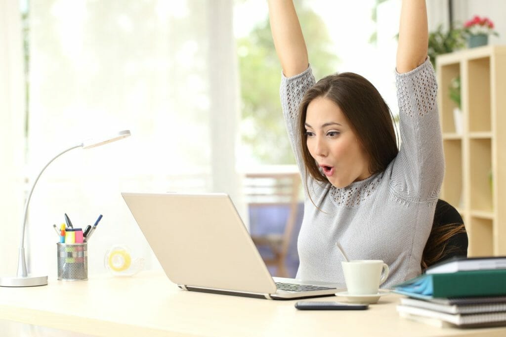 Woman cheering