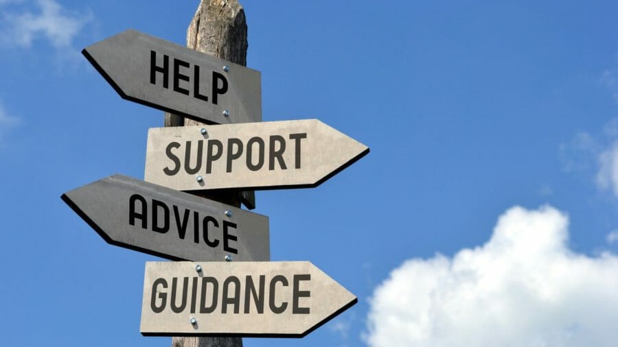 Help, support, advice, guidance arrows