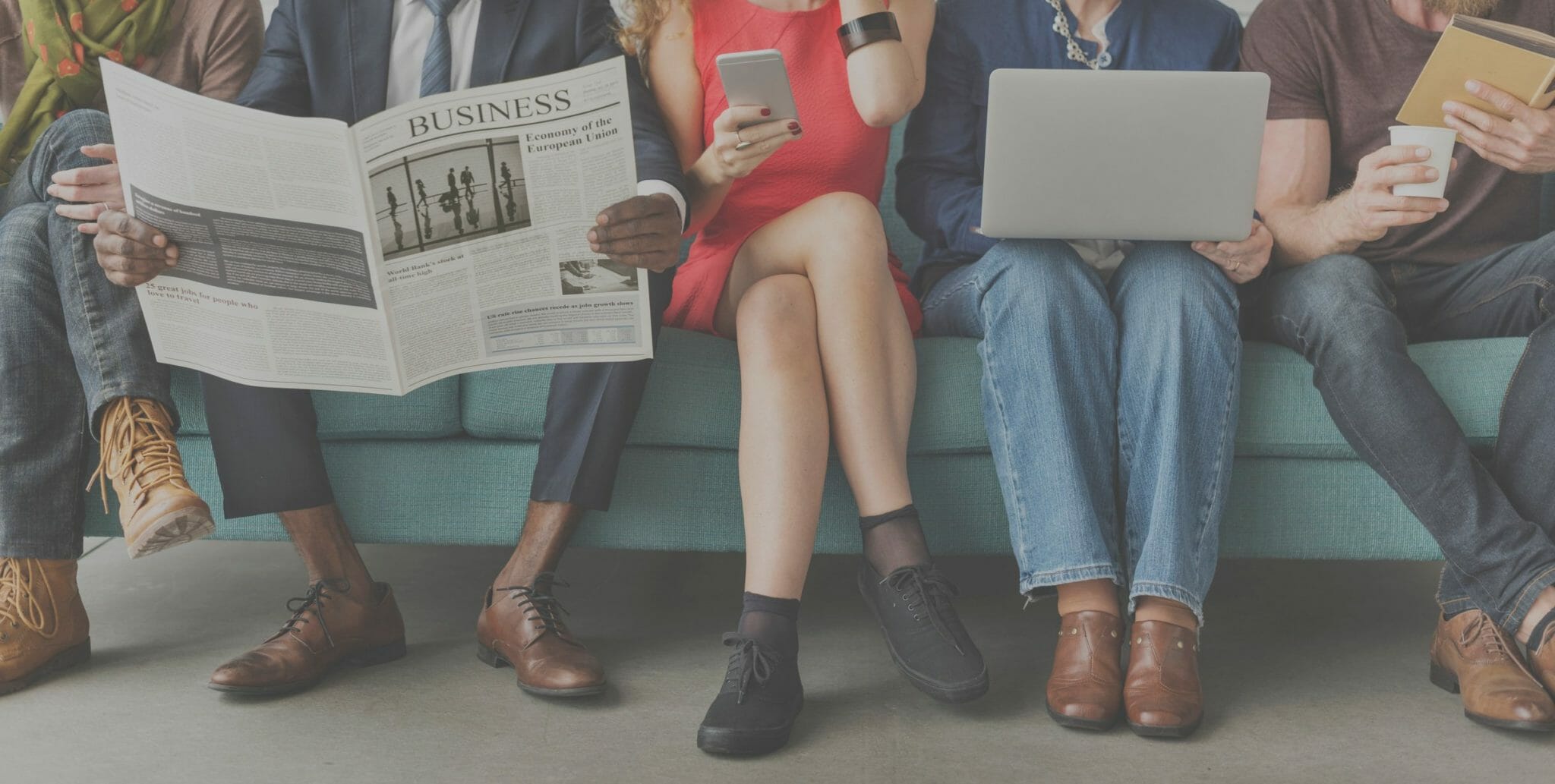 Millennials sitting on couch