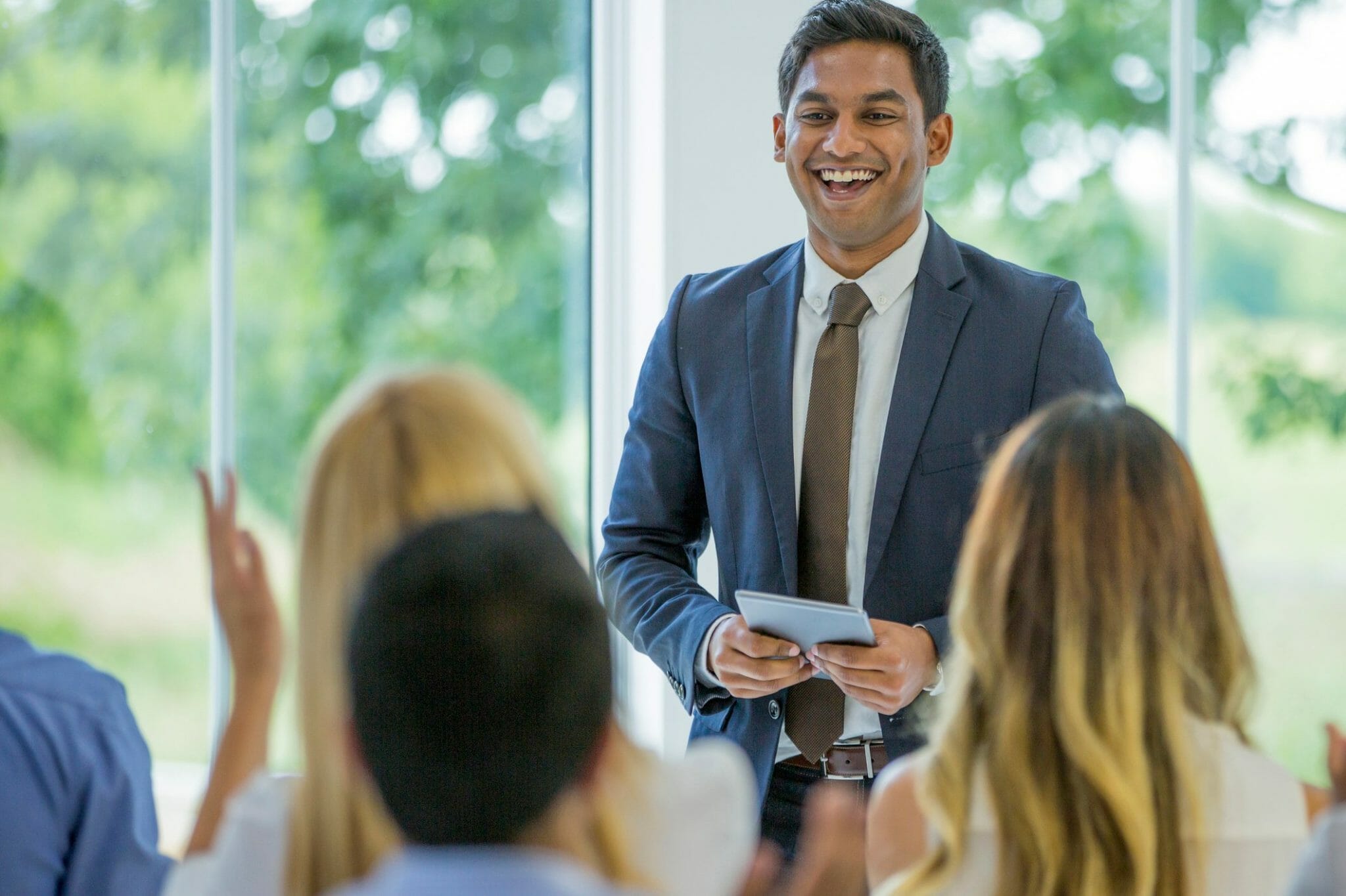 Man hosting presentation