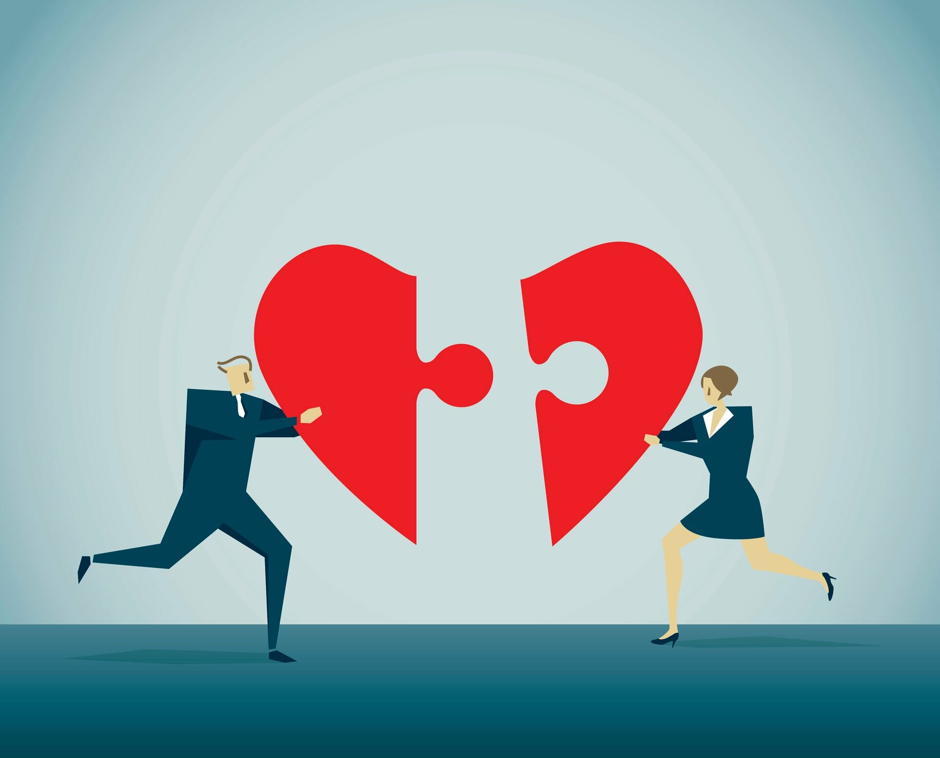 Broken heart puzzle piece