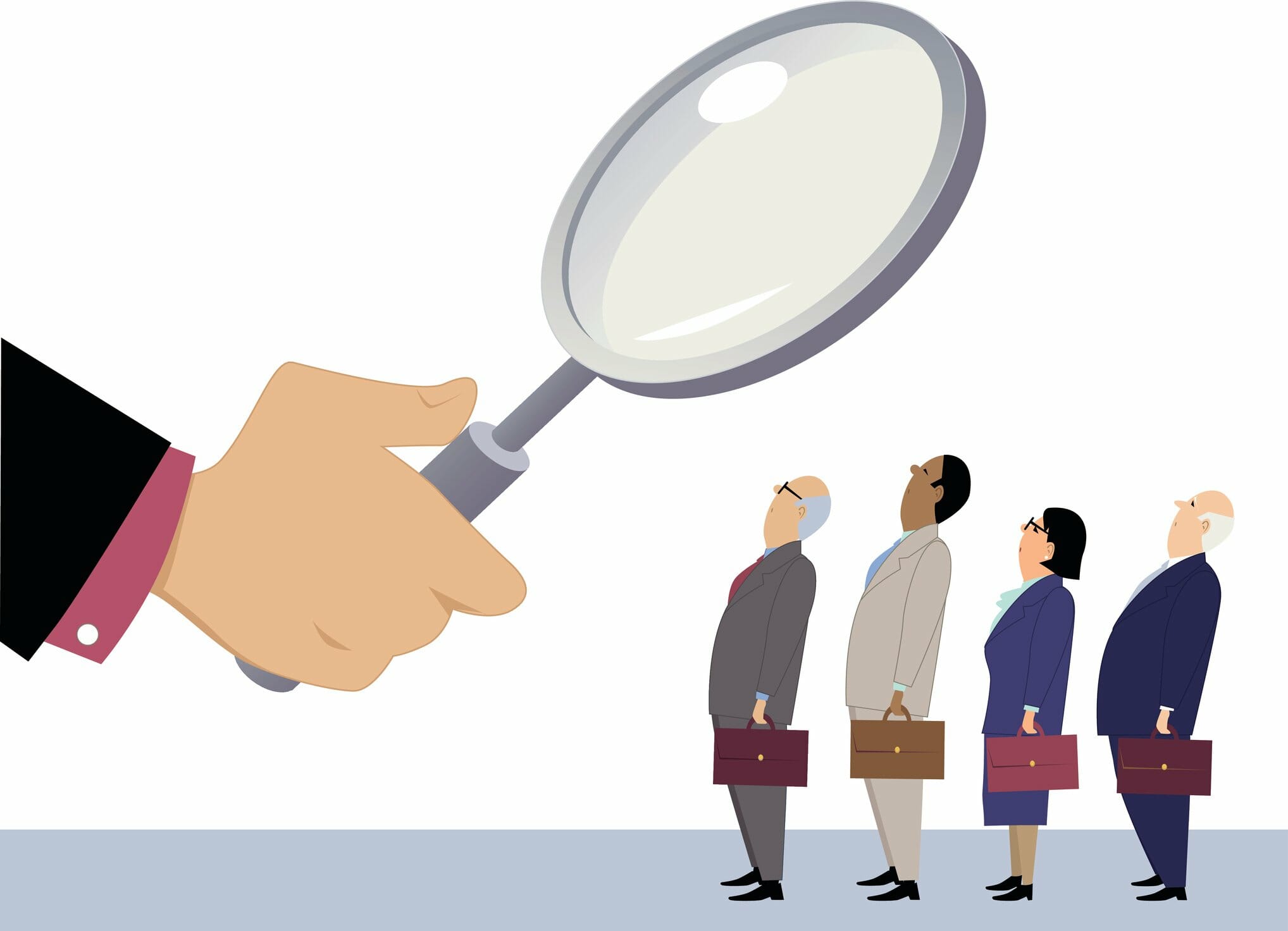 People under magnifying glass
