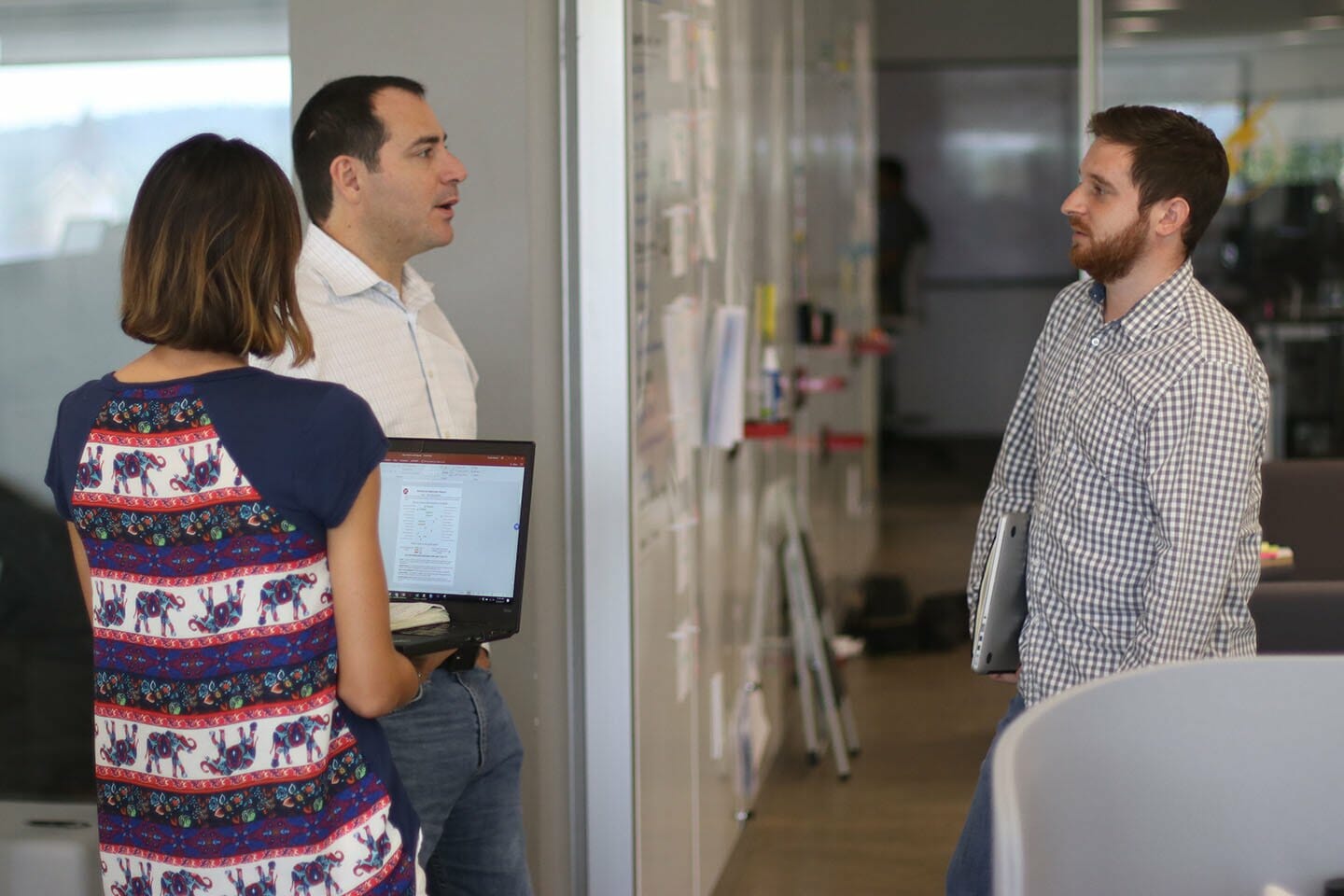 Coworkers discussing