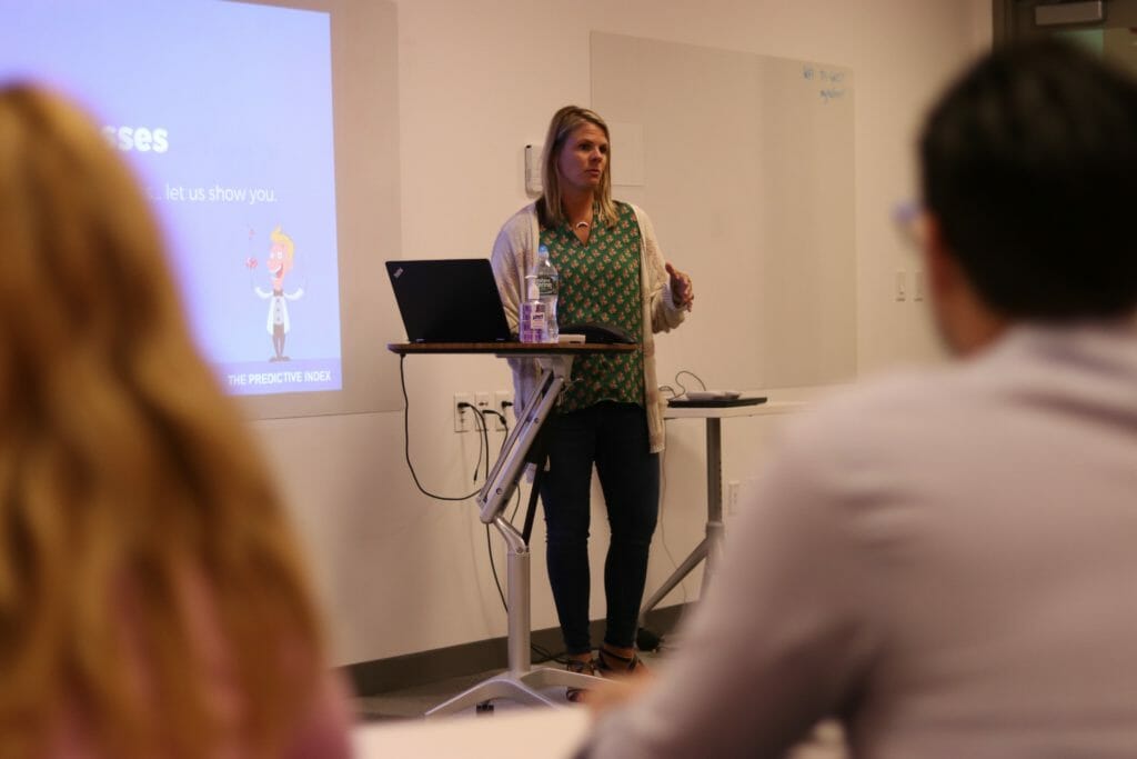 Woman presenting