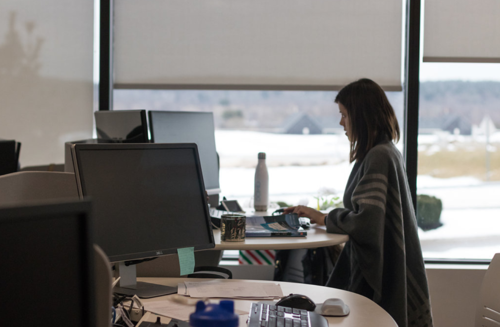 woman working at computer