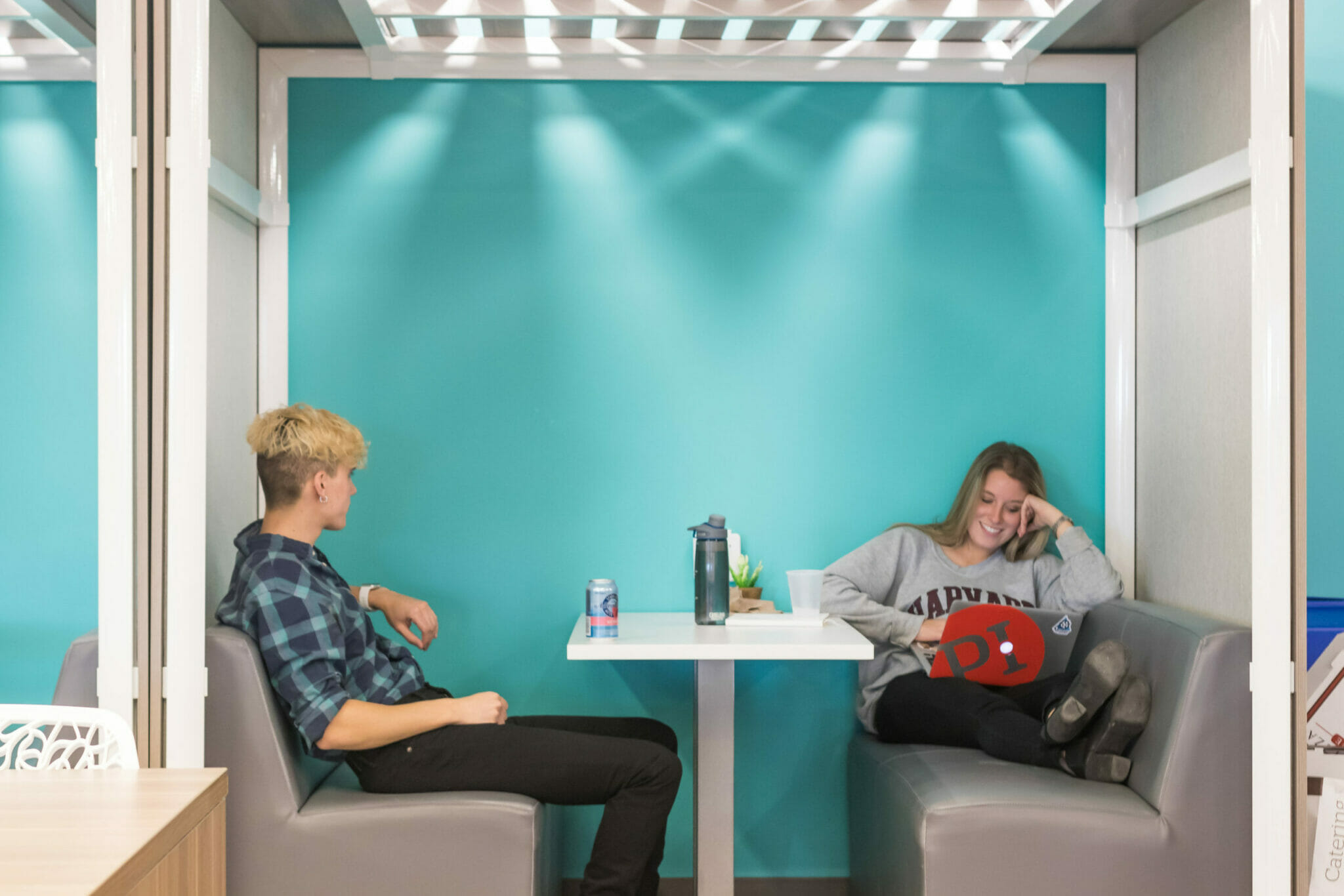 Managing millennials in the workplace means providing many casual seating options