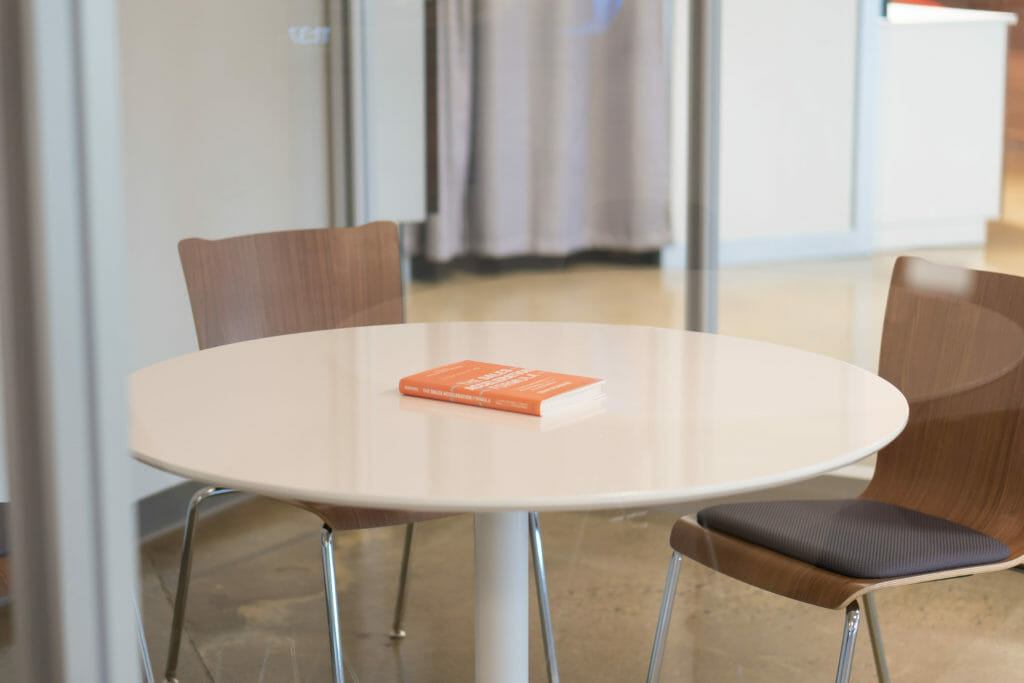 leadership book on a table