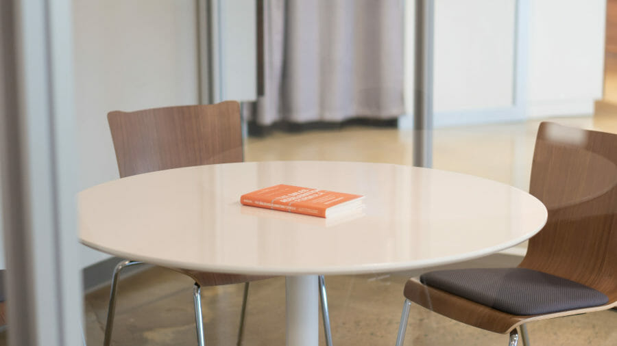 leadership book on a table