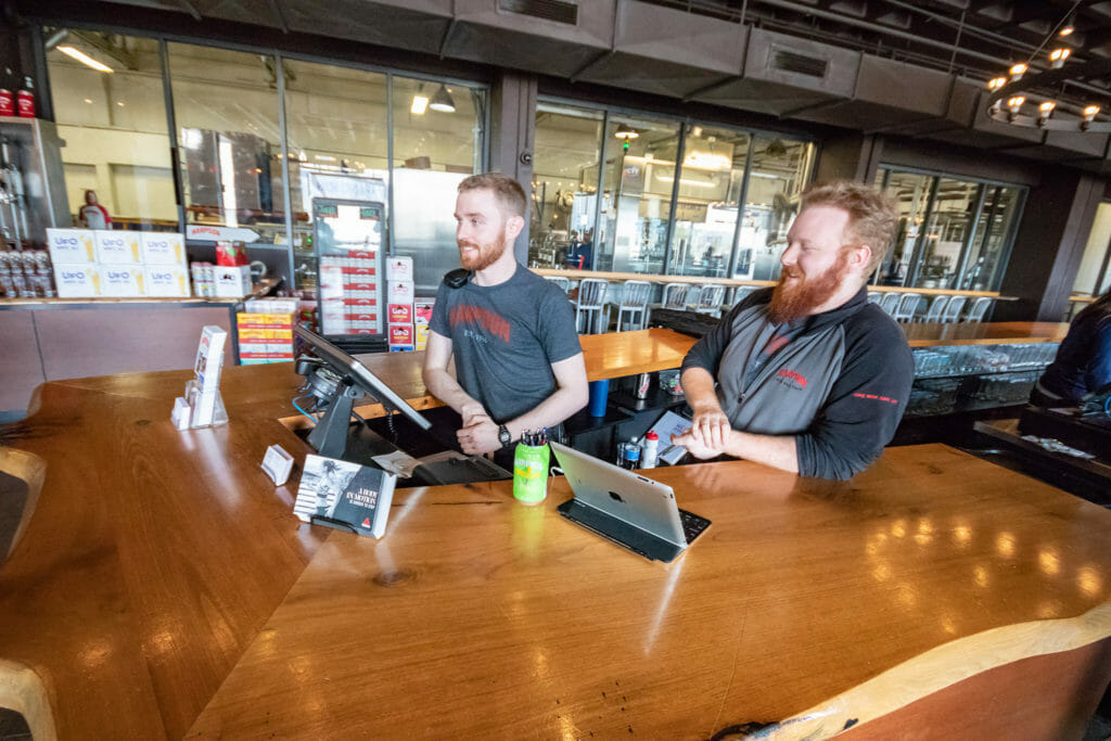 checkout at Harpoon Brewery