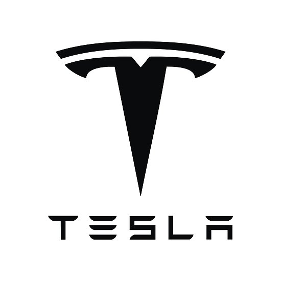 Tesla logo. Links to Tesla's mission and vision statements.