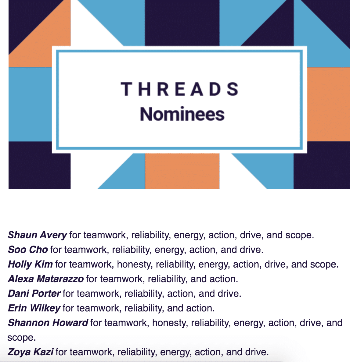 THREADS nomination