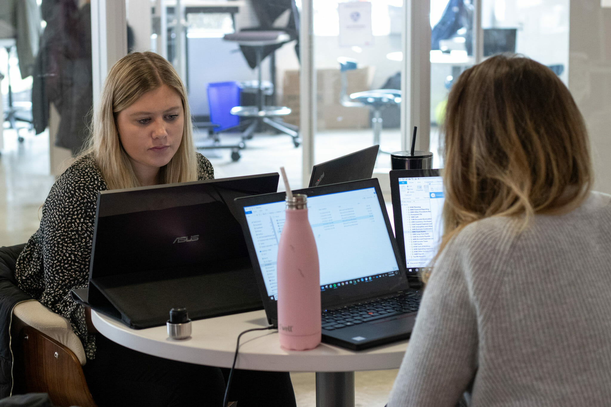 tech employees collaborating on a project