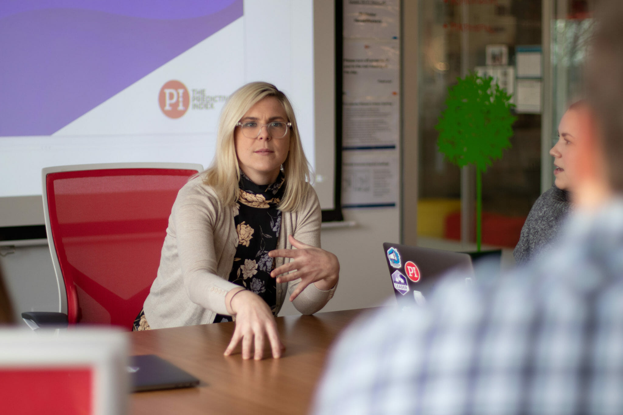 PI's Kim Pfluger walking through a new product launch