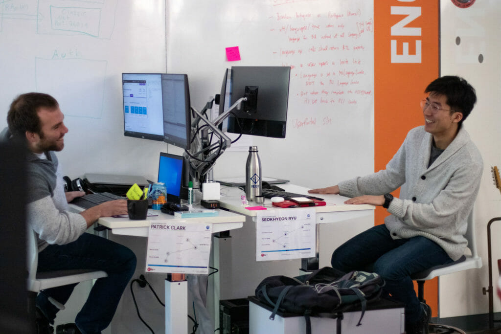 PI engineers working in the office