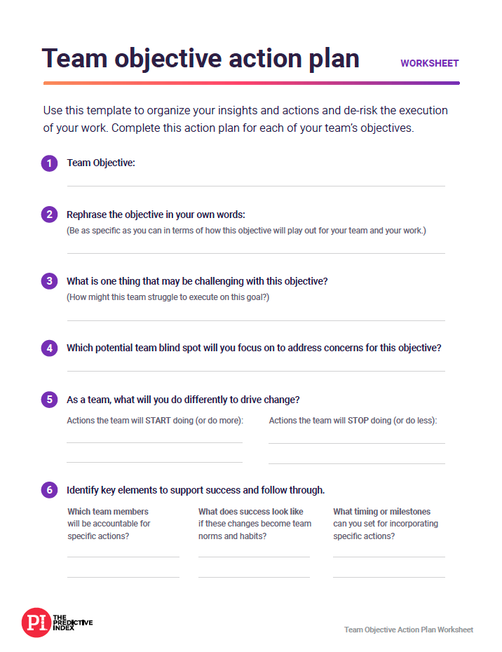 Team Action Planning - The Predictive Index