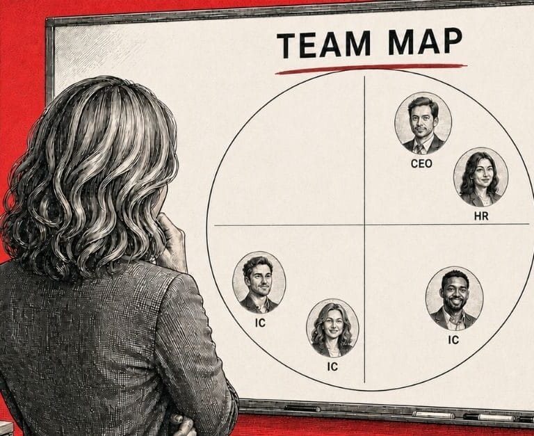 woman reviewing her team