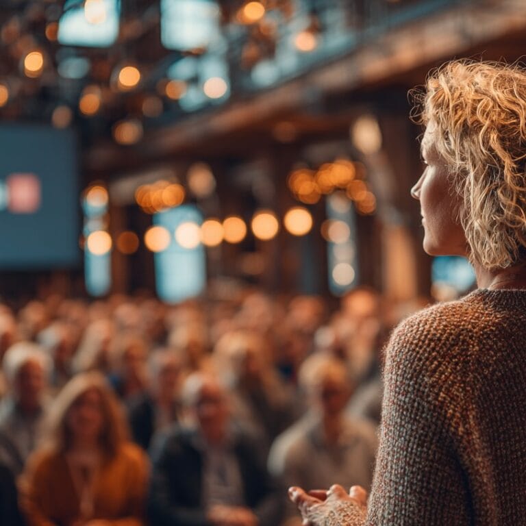 Woman leader presenting