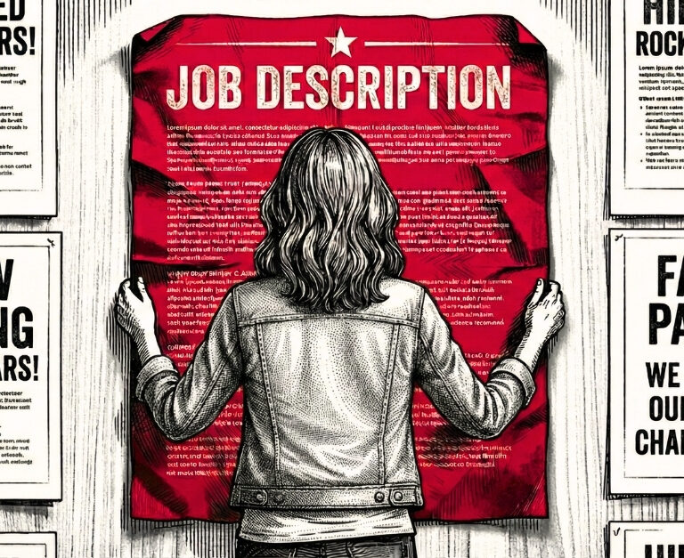 woman posting job description