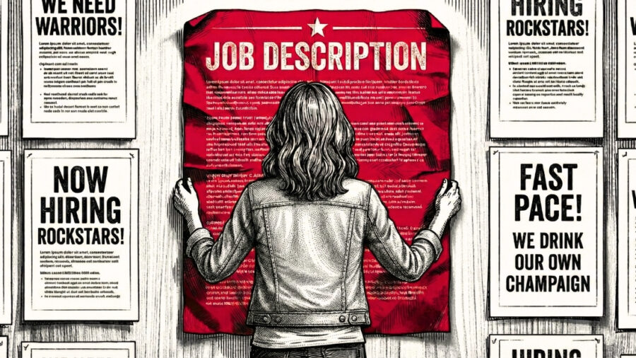 woman posting job description