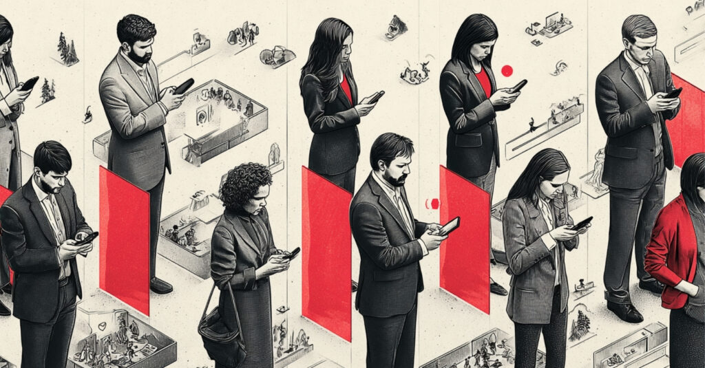 leaders scrolling on phones