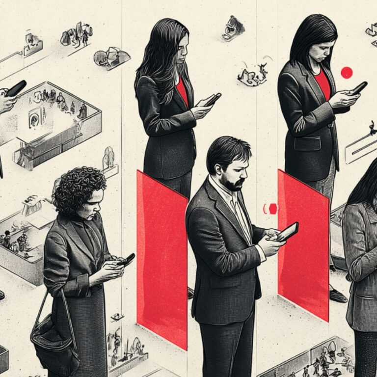 leaders scrolling on phones