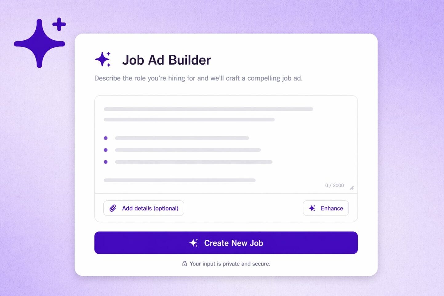 ai assisted job ads user interface