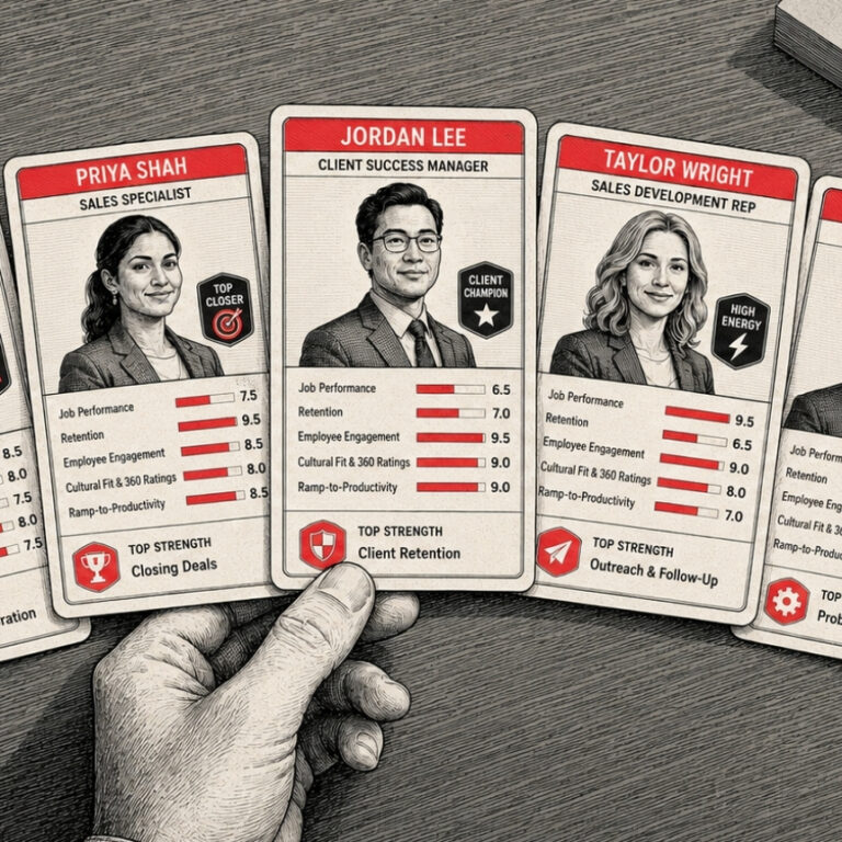 cards show employee quality of hire